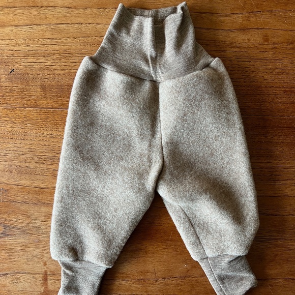 NWT MamaOwl Siskin Barbet Baby Pants in Merino Wool Fleece in Driftwood - Picture 1 of 9